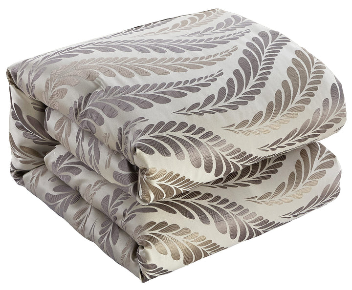 Grand Avenue Modern and Warm 7 Piece Comforter Bedding Set Taupe Bed Size California King - Diamond Home USA