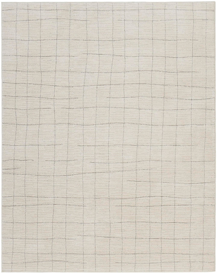 Nourison Andes Abstract Ivory Grey 3'11" x 5'11" Area Rug Easy Cleaning Non - Diamond Home USA