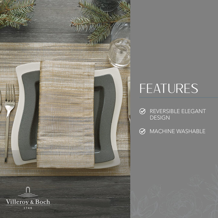 Villeroy & Boch Radcliffe Jacquard Woven Placemats 14 Inches x 20 Inches Set - Diamond Home USA