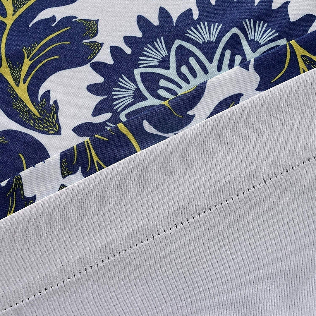 Floral Thermal-Insulated Window Valance Blue Navy Modern Contemporary 100% - Diamond Home USA