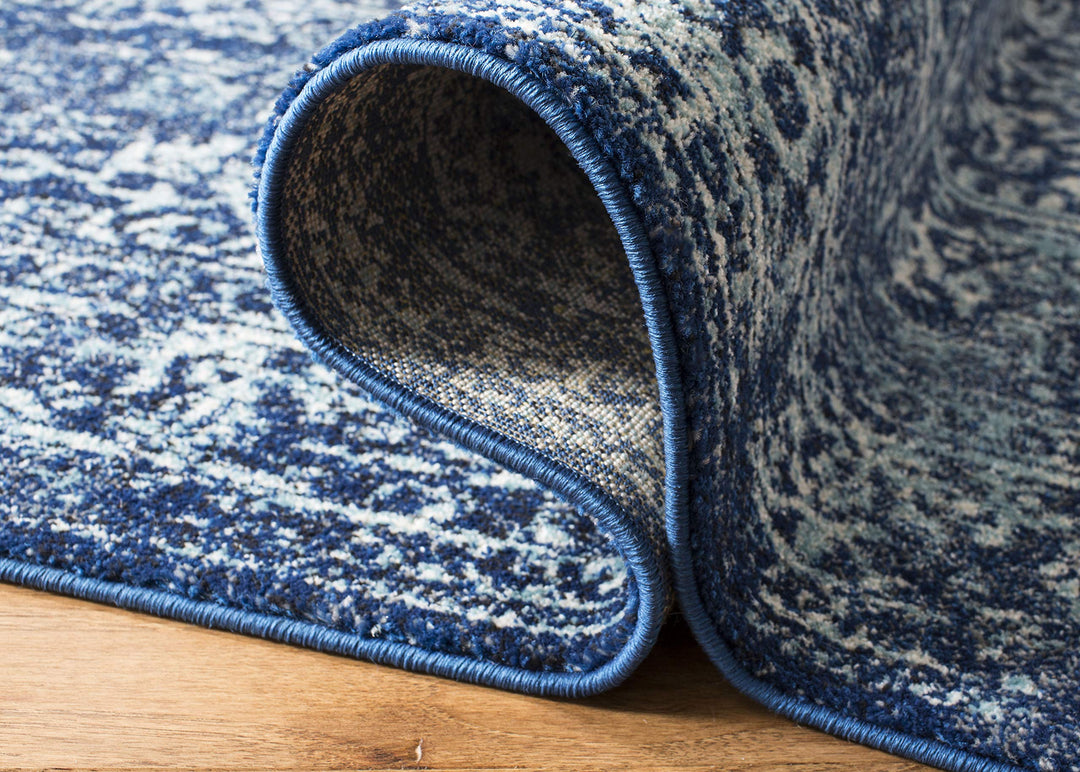 SAFAVIEH Evoke Collection 3' x 5' Navy/Ivory EVK256A Oriental Distressed - Diamond Home USA