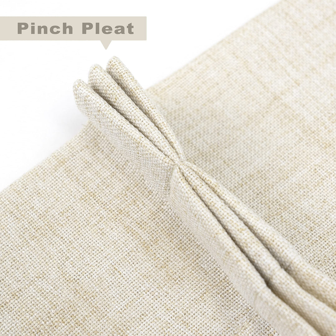 Pinch Pleat Valance for Kitchen Window Linen Textured 52" Width X 16" Length - Diamond Home USA