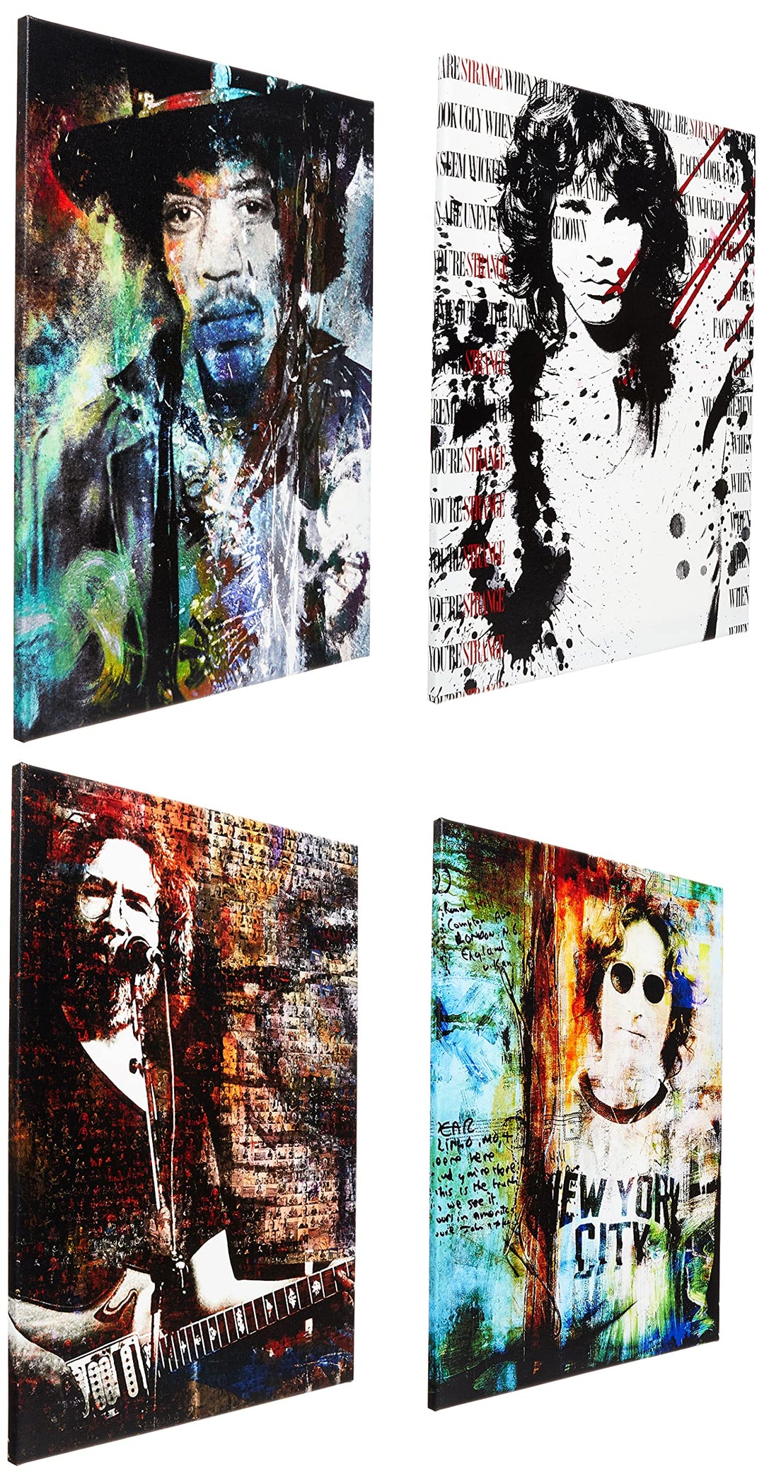 Ready2HangArt Rock Stars 4 Piece Modern Contemporary Canvas Wall Art Print - Diamond Home USA