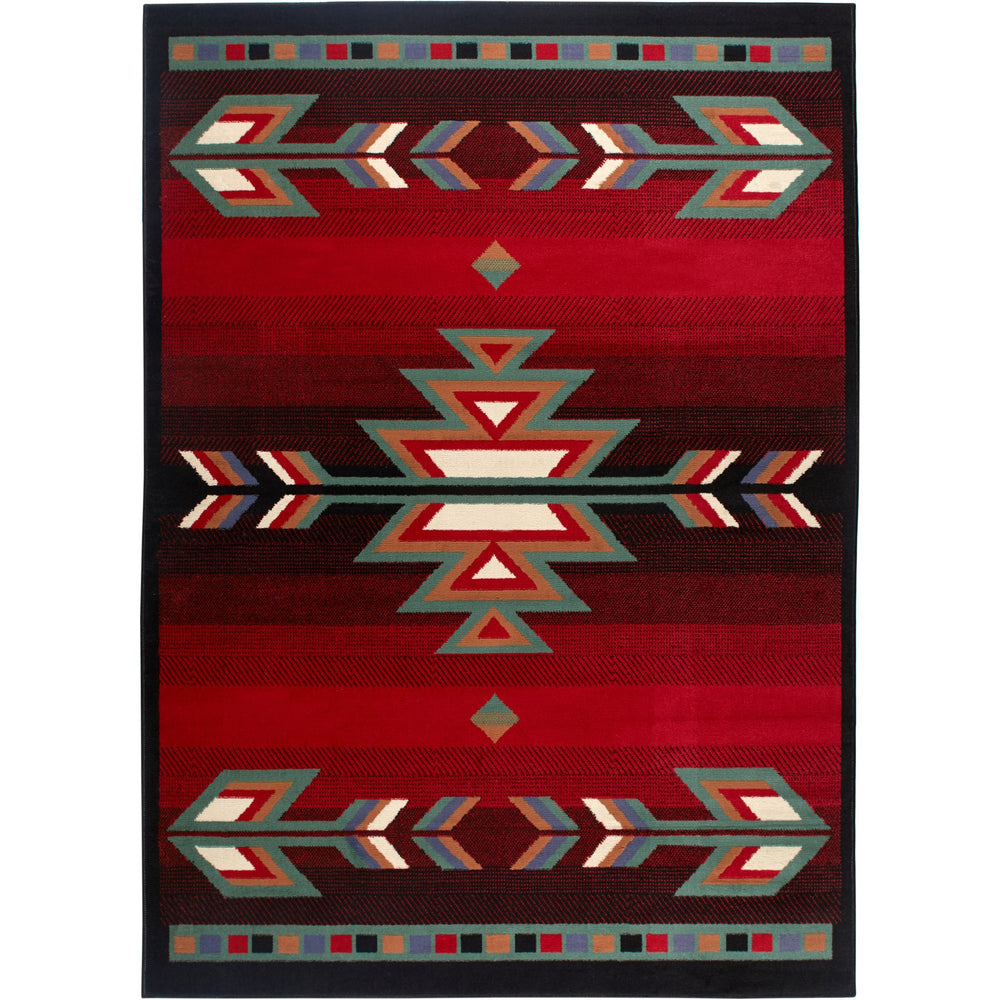 Home Dynamix Premium Sagrada Southwestern Geometric Area Rug Black/Red 9'2"x12'5" - Black
