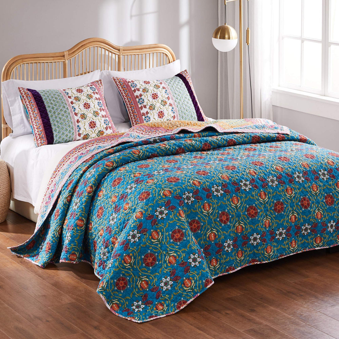 Greenland Home Thalia Quilted Bedding Set 3-Piece Tango One Set