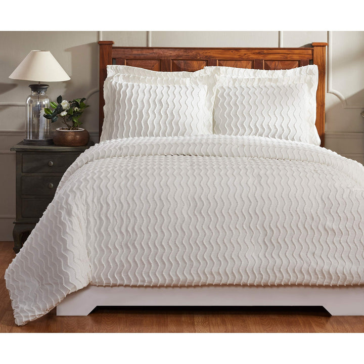 Chenille Comforter Set Tufted Bedding Textured Chenile Cotton