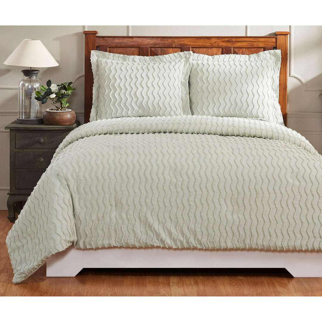 Chenille Comforter Set Tufted Bedding Textured Chenile Cotton