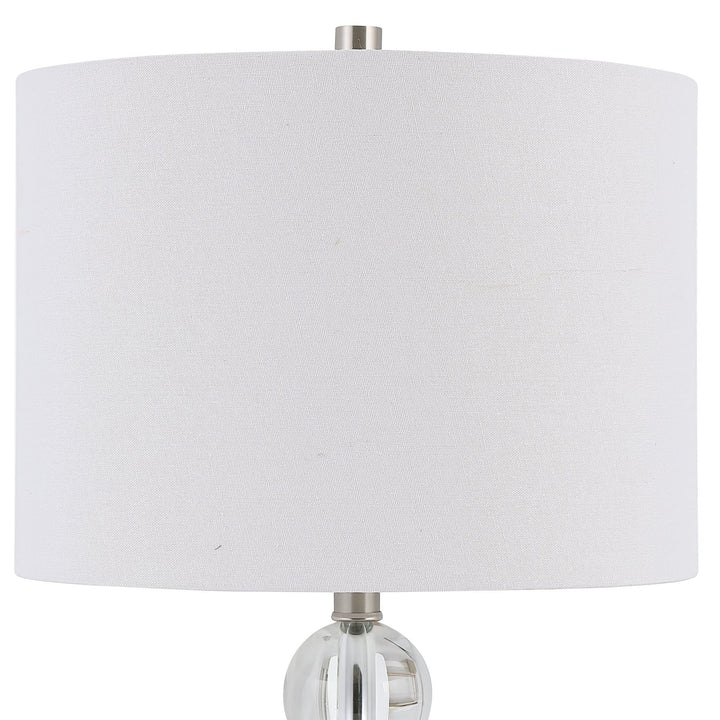 Brushed ckel 1-Light Table Lamp Clear Silver White Traditional Transitional - Diamond Home USA
