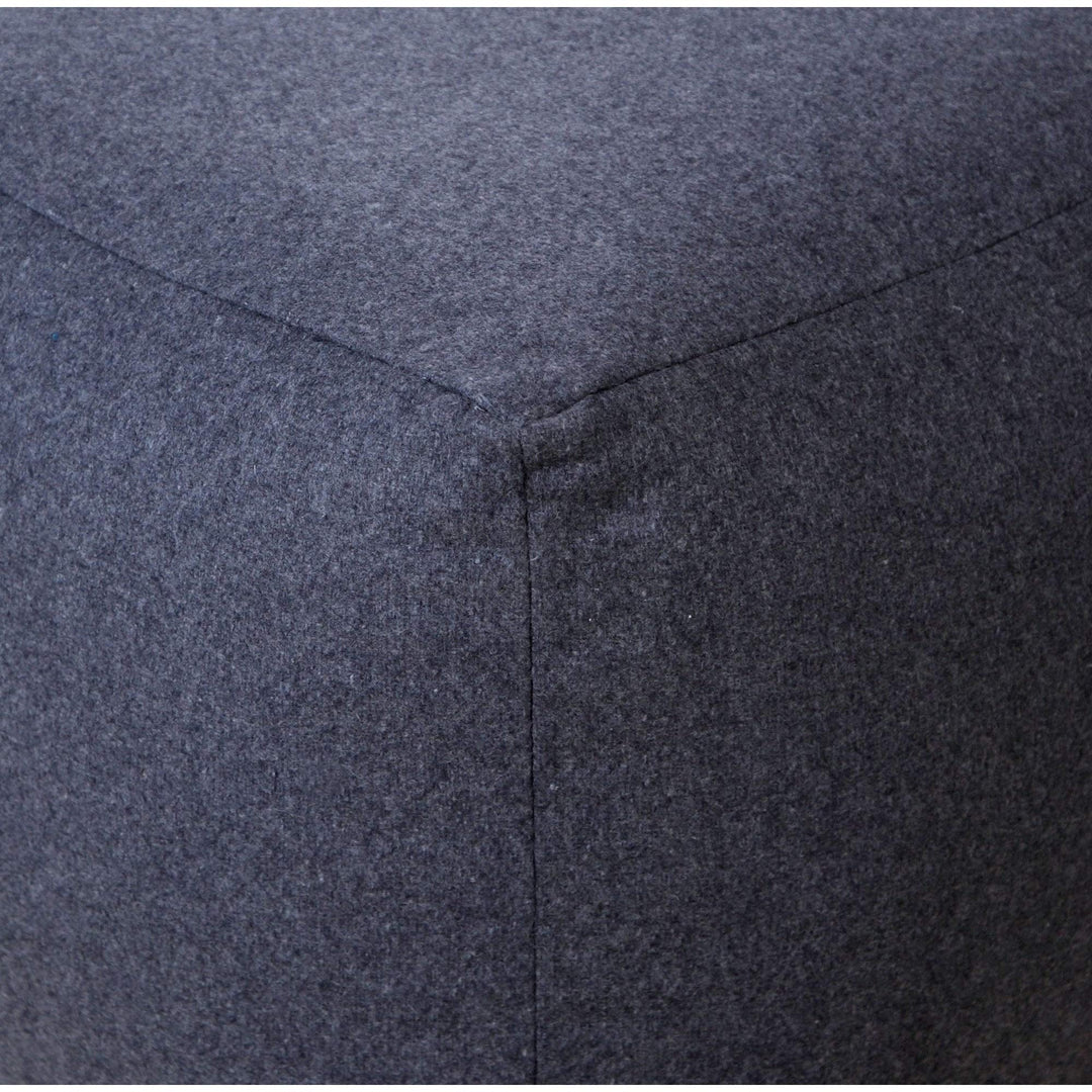 Dark Grey Square Designer Pouf Ottoman Solid Color Bohemian Eclectic Cotton - Diamond Home USA