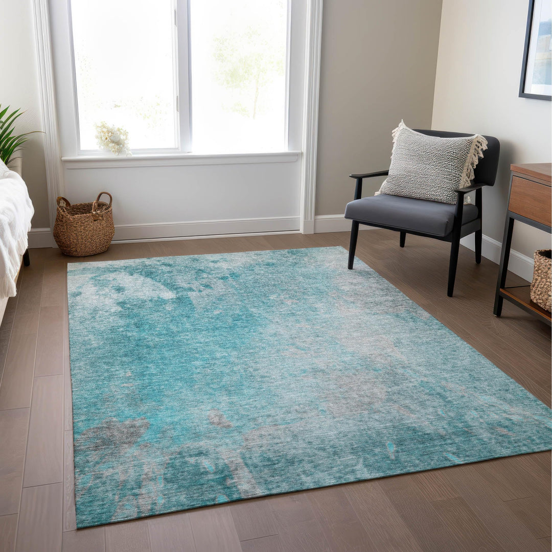 Addison Rugs Chantille ACN562 Teal 10' x 14 Indoor Outdoor Area Rug Stain - Diamond Home USA