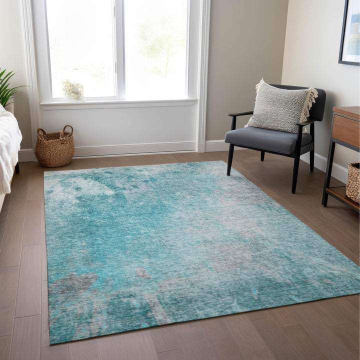 Addison Rugs Chantille ACN562 Teal 10' x 14 Indoor Outdoor Area Rug Stain - Diamond Home USA