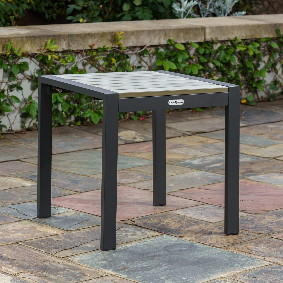 Tortuga Outdoor Lakeview Side Patio Table Charcoal - Diamond Home USA