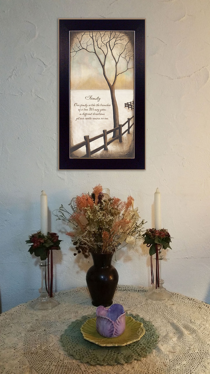 "Family" By Kendra Baird Printed Wall Art Ready To Hang ed Poster Black - Diamond Home USA