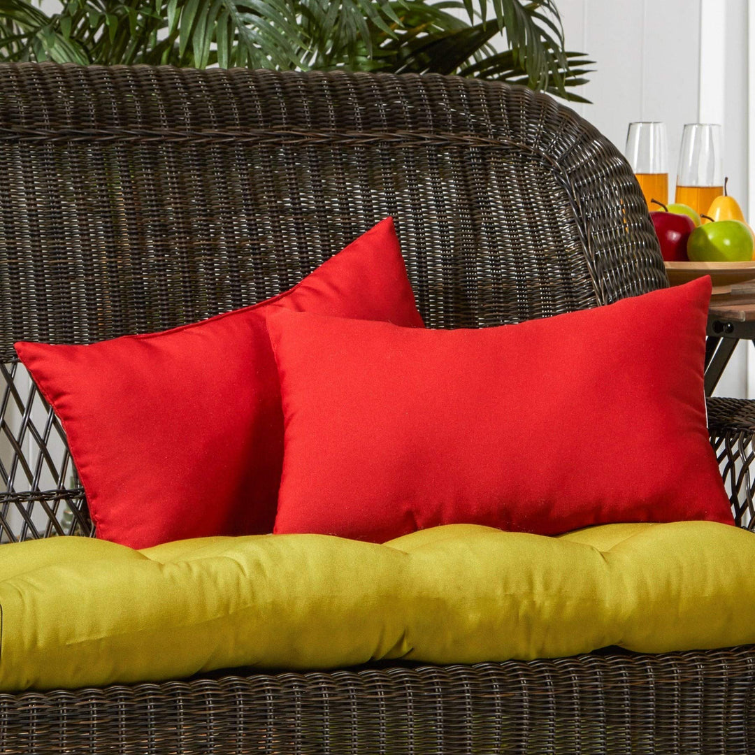 Driftwood 19x12-inch Rectangular Outdoor Red Accent Pillows (Set of 2) Solid