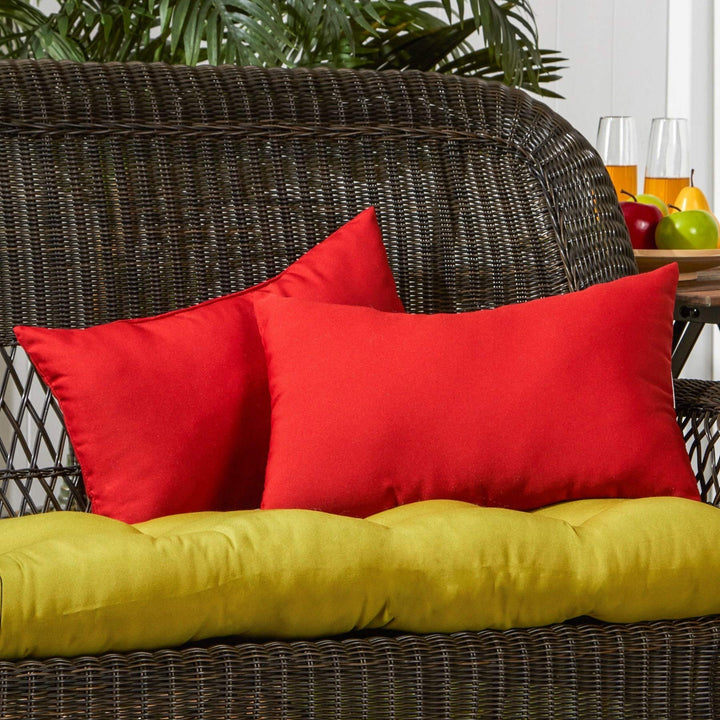 Driftwood 19x12-inch Rectangular Outdoor Red Accent Pillows (Set of 2) Solid