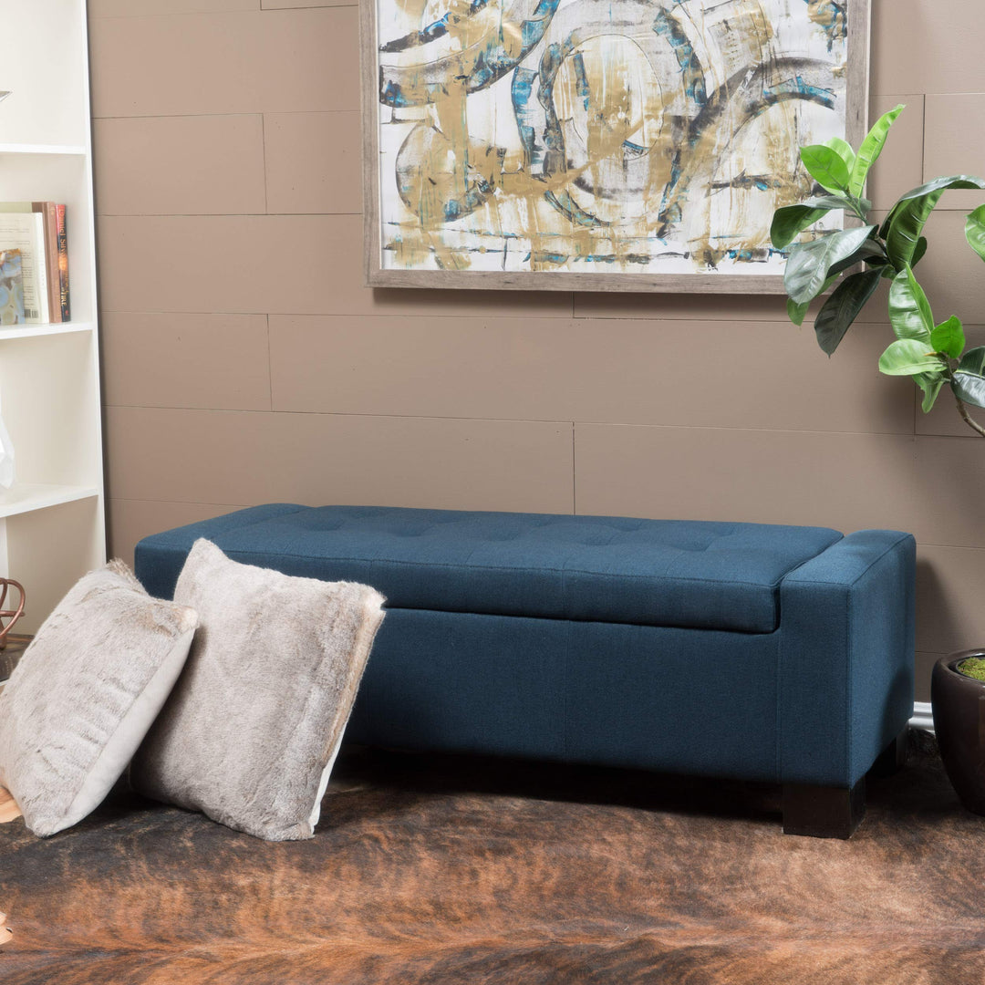 Christopher Knight Home Guernsey Fabric Storage Ottoman