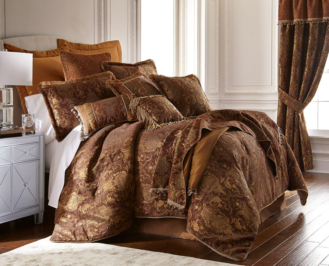 Sherry Kline China Art Brown Cal King-Size 6-Piece Comforter Set