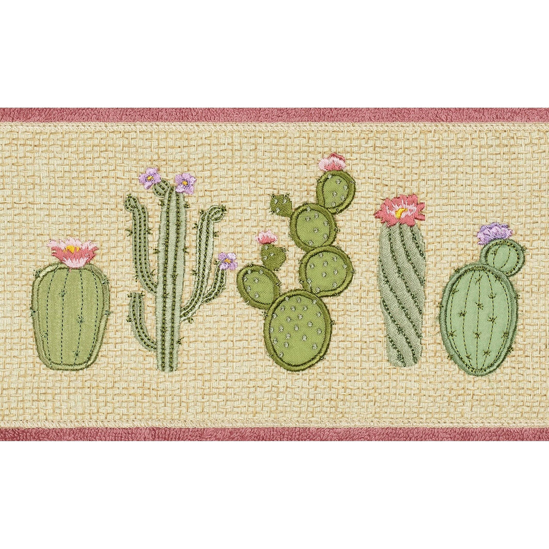 Authentic Hotel and Spa Turkish Cotton Cactus Embroidered Tea Rose 2-Piece - Diamond Home USA