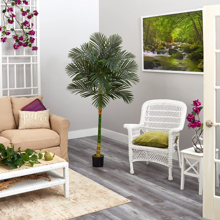 Nearly Natural 6ft. Golden Cane Artificial Palm Tree - Diamond Home USA