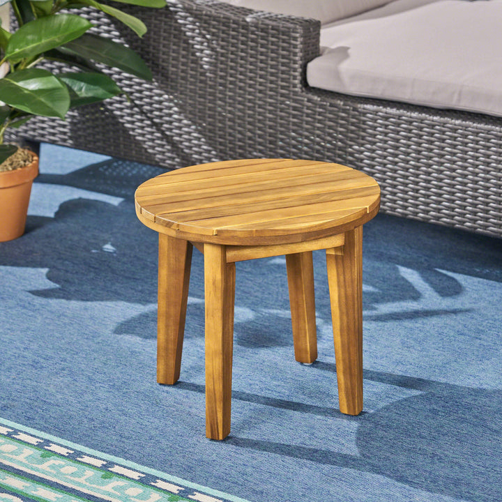 Christopher Knight Home Parker Outdoor 16" Acacia Wood Side Table Teak Finish - Diamond Home USA