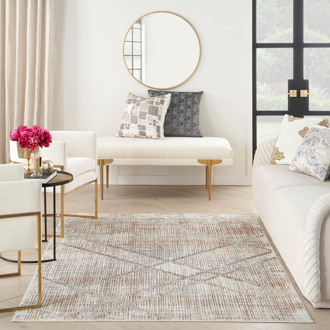 Inspire Me! Home Décor Iliana Modern Grey Mocha 5'3" x 7'3" Area Rug - Diamond Home USA