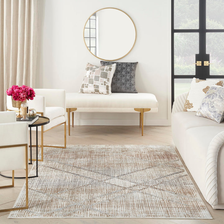 Inspire Me! Home Décor Iliana Modern Grey Mocha 5'3" x 7'3" Area Rug - Diamond Home USA