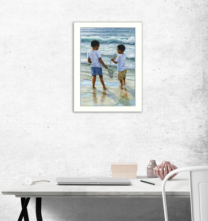 "Ocean Discoveries" By Georgia Janisse Printed Wall Art Ready To Hang Framed - Diamond Home USA
