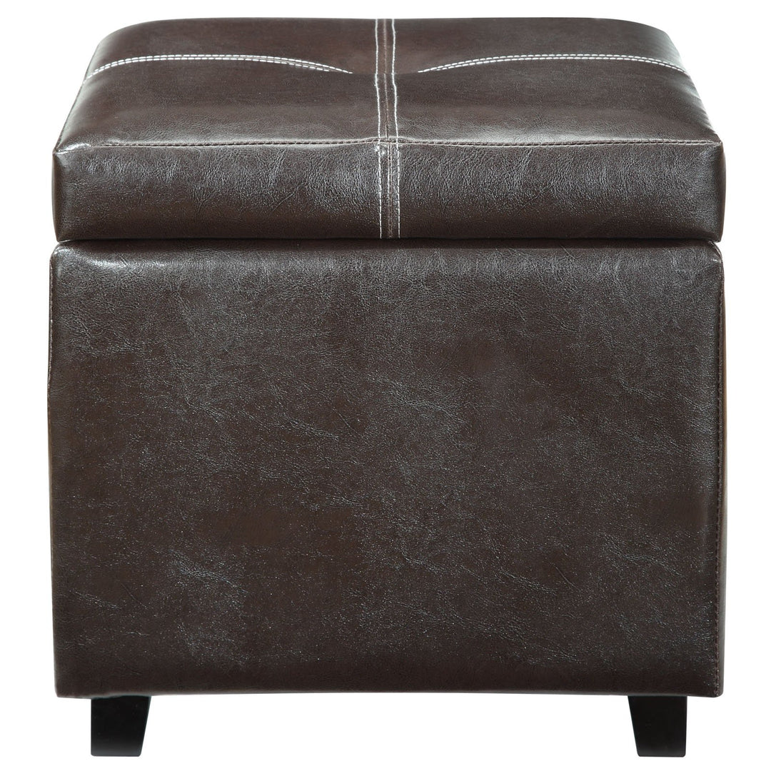 Modway Treasure Tufted Faux Leather Square Storage Ottoman Cube In Espresso