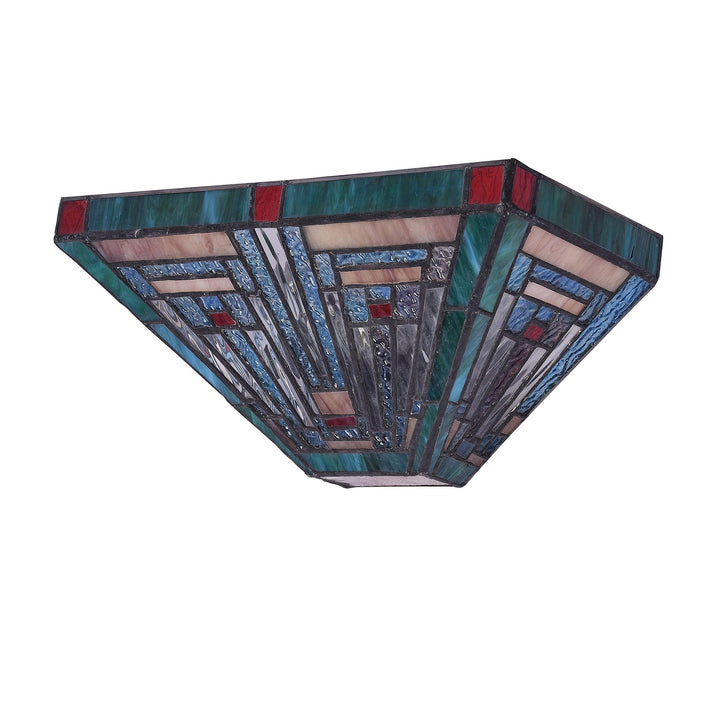 1-Light Mission-Style Stained Glass Wall Sconce Multi Color Mission Craftsman - Diamond Home USA