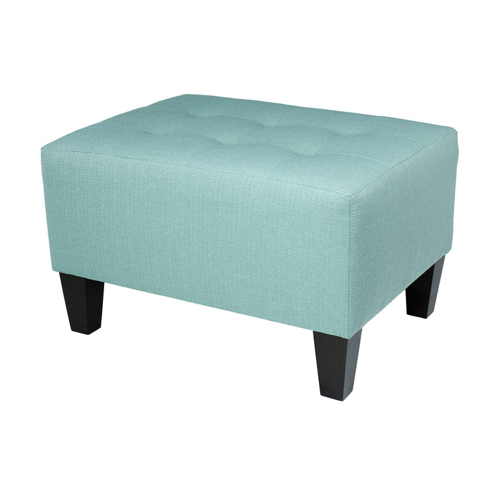 MJL Furniture Milo Squared Upholstered Ottoman Blue