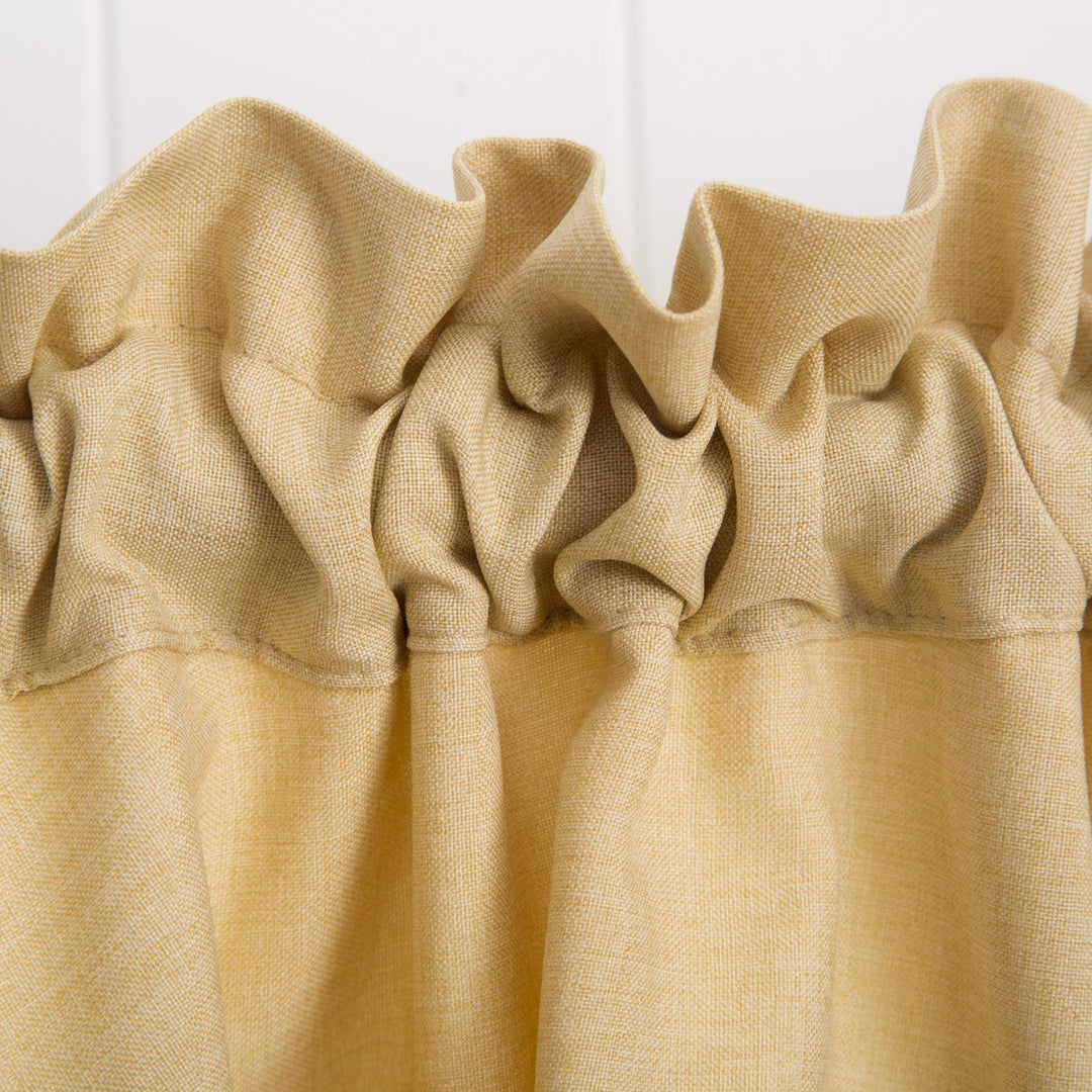 84 Inch Gold Solid Color Window Valance Single Panel Pale Yellow Texture Pattern - Diamond Home USA