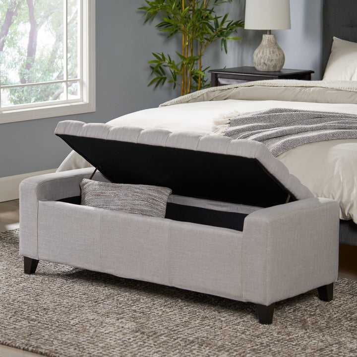 Christopher Knight Home Hikaru Fabric Storage Ottoman Dark Dimensions: