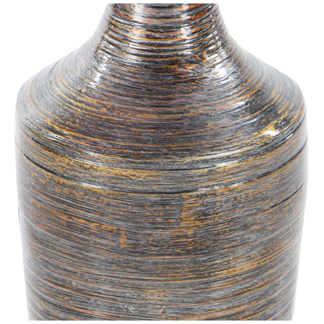 Dark Brown Bamboo Traditional Vase 23 X 8 Wood - Diamond Home USA