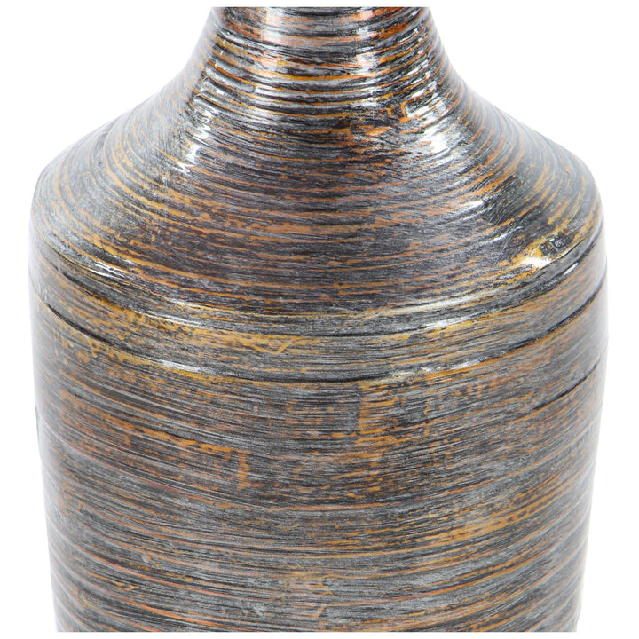 Dark Brown Bamboo Traditional Vase 23 X 8 Wood - Diamond Home USA