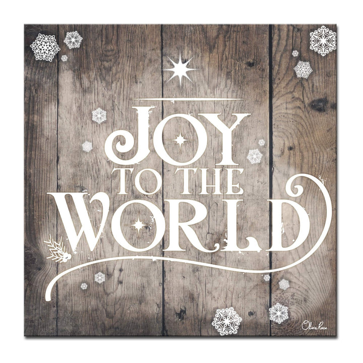 20 X 20 Inch Joy to The World Wall Art Christmas Themed Inspiration Quote Canvas - Diamond Home USA