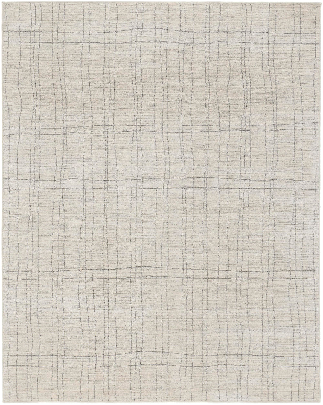 Nourison Andes Modern Ivory Grey 7'10" x 9'10" Area Rug Easy Cleaning Non - Diamond Home USA