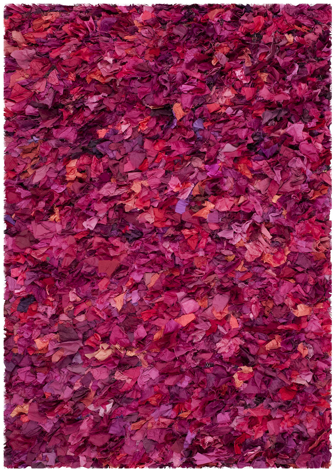 SAFAVIEH Rio Shag Collection Accent Rug - 2'6" x 4' Fuchsia & Multi Handmade 2'6" x 4' - Fuchsia/Multi