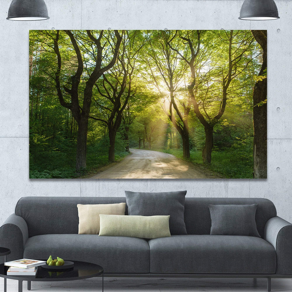 DESIGN ART Designart 'Evening in Green Forest' Extra Large Landscape Canvas - Diamond Home USA