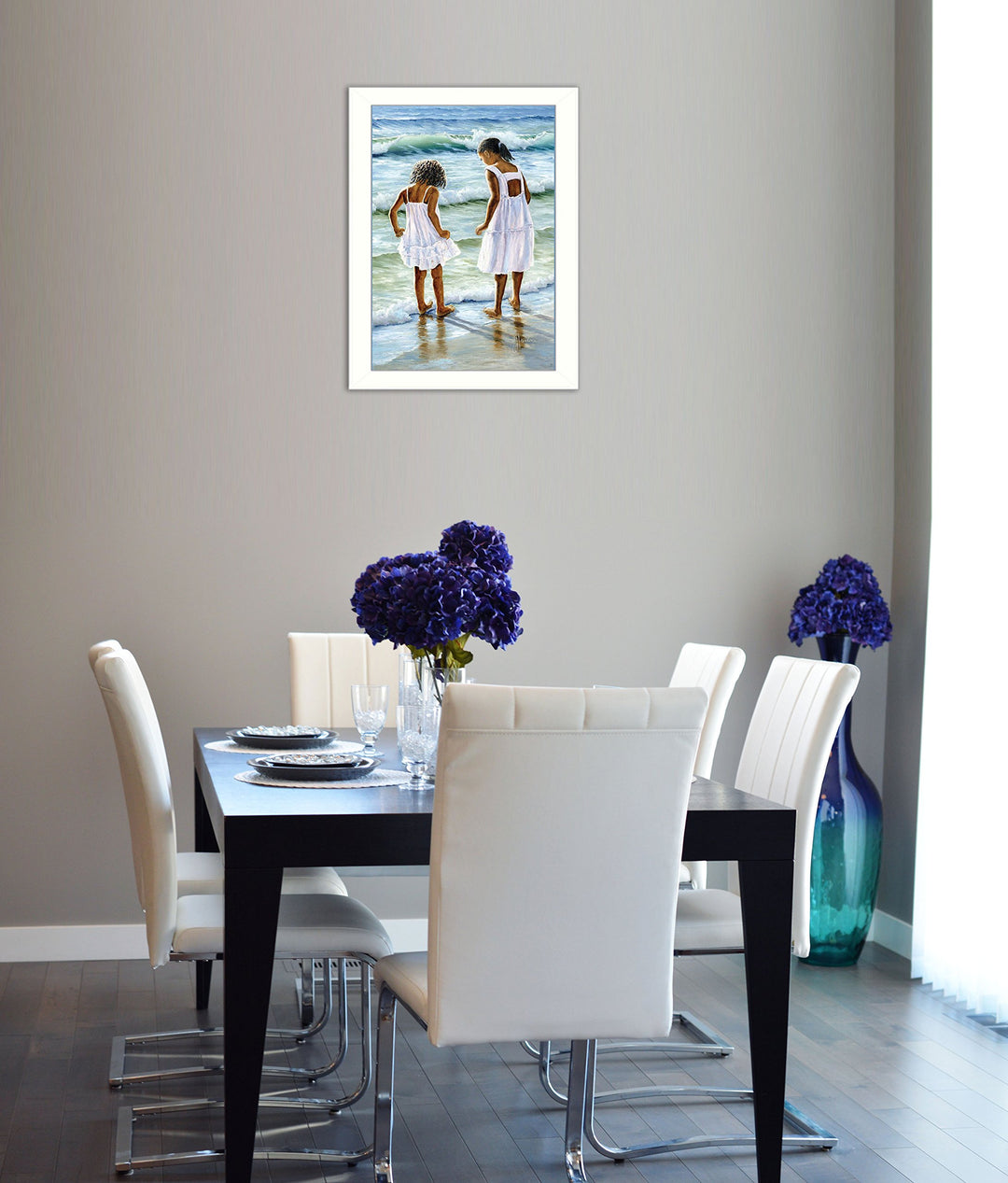 "Two Girls at the Beach" By Georgia Janisse Printed Wall Art Ready To Hang - Diamond Home USA