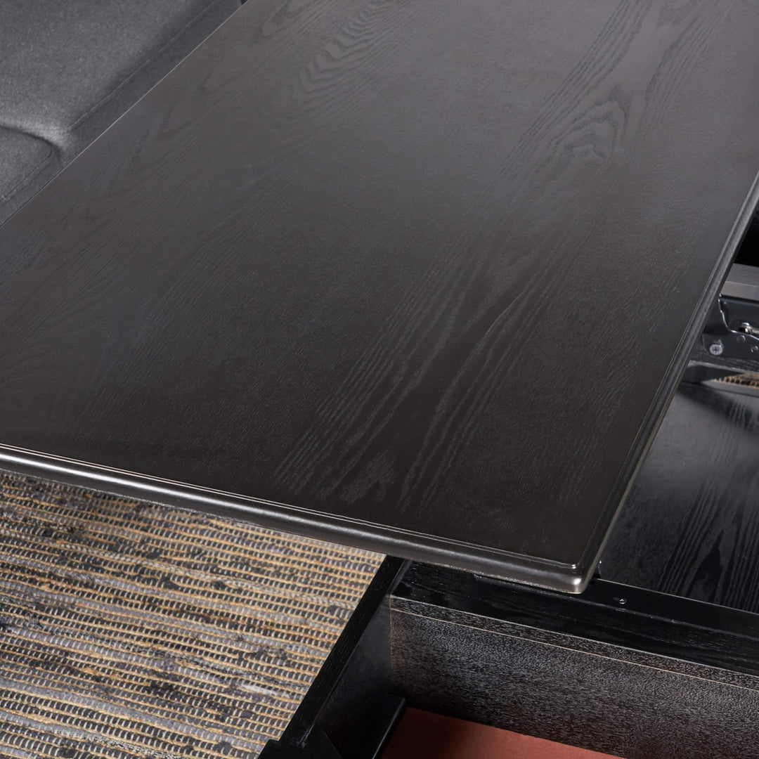 Christopher Knight Home Laurel Luke Farmhouse Faux Wood Lift Top Coffee Table Black - Diamond Home USA