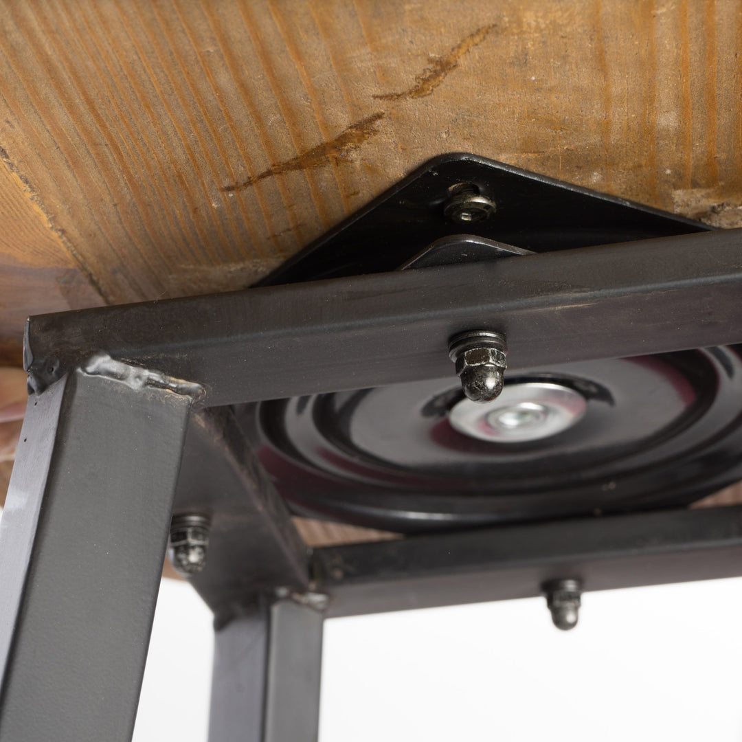 MattsGlobal Rustic 32-inch Fir Wood Iron Backless Swivel Barstool (Set of 2) - Diamond Home USA