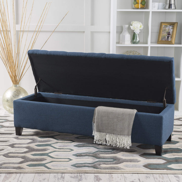 Christopher Knight Home Ottilie Fabric Storage Ottoman Dark