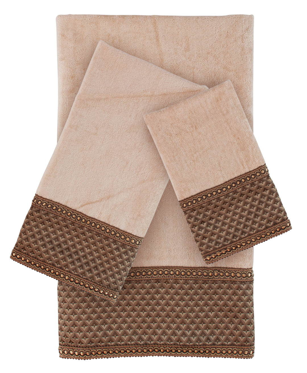 Sherry Kline Amore Wheat 3-Piece Embellished Towel Set