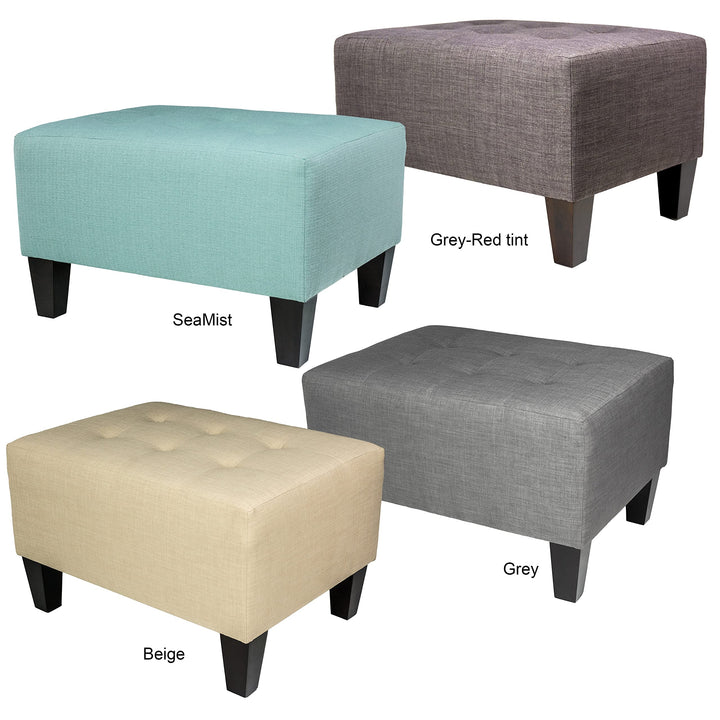 MJL Furniture Milo Squared Upholstered Ottoman Blue - Diamond Home USA