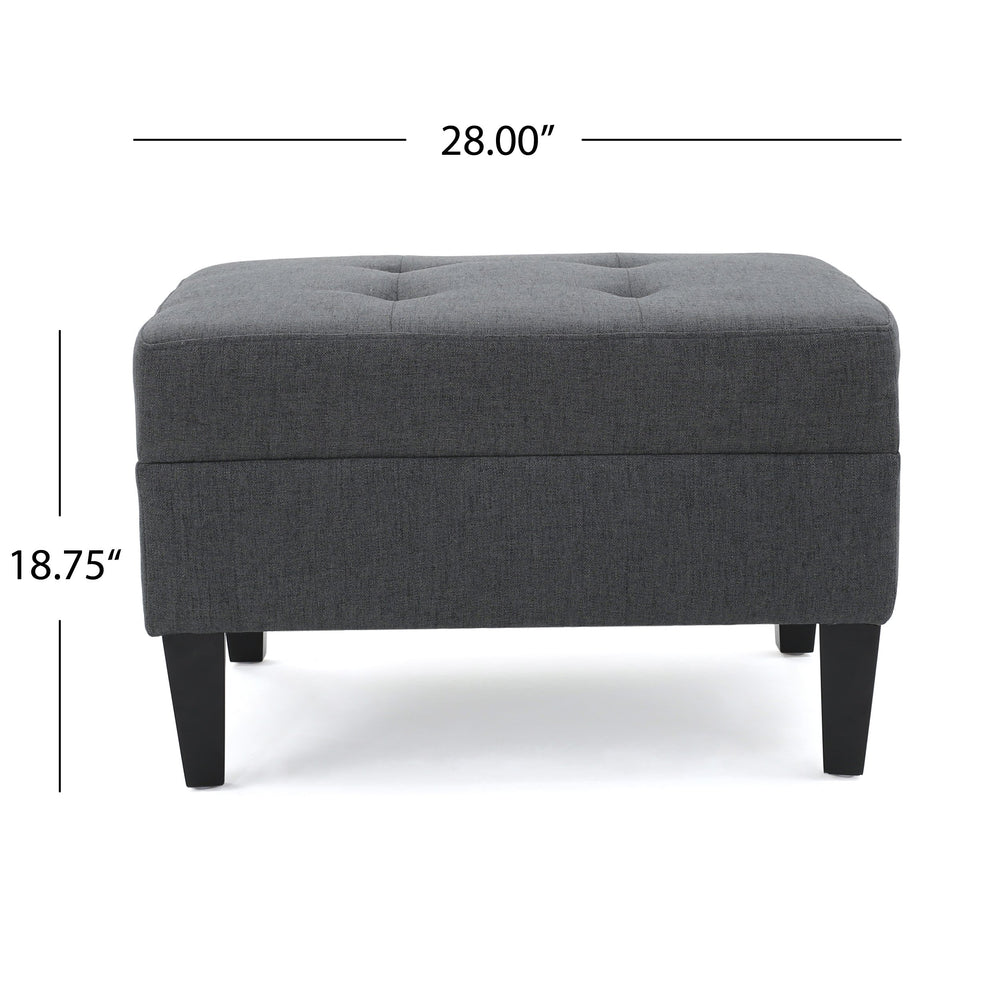Christopher Knight Home Zahra Ottoman Dark Grey - Diamond Home USA