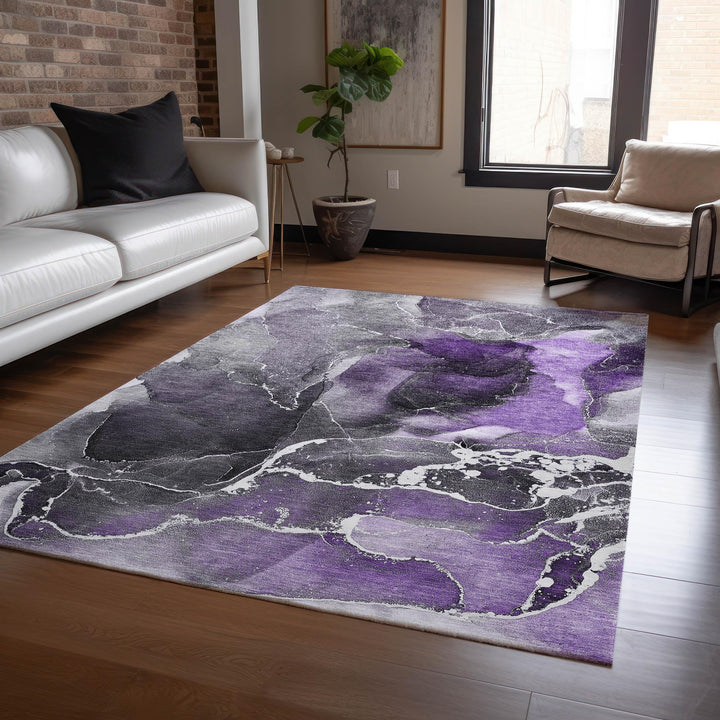 Addison Rugs Chantille ACN503 Purple 5' x 7'6 Indoor Outdoor Area Rug Stain - Diamond Home USA