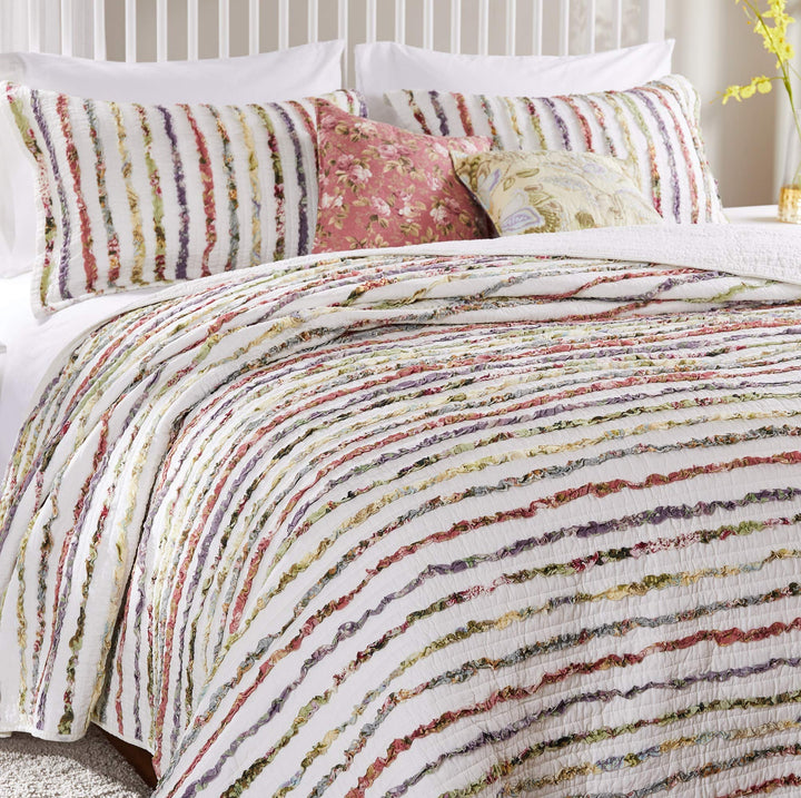 Greenland Home Bella Ruffled Quilt Set 4-Piece Twin/Twin XL - Diamond Home USA