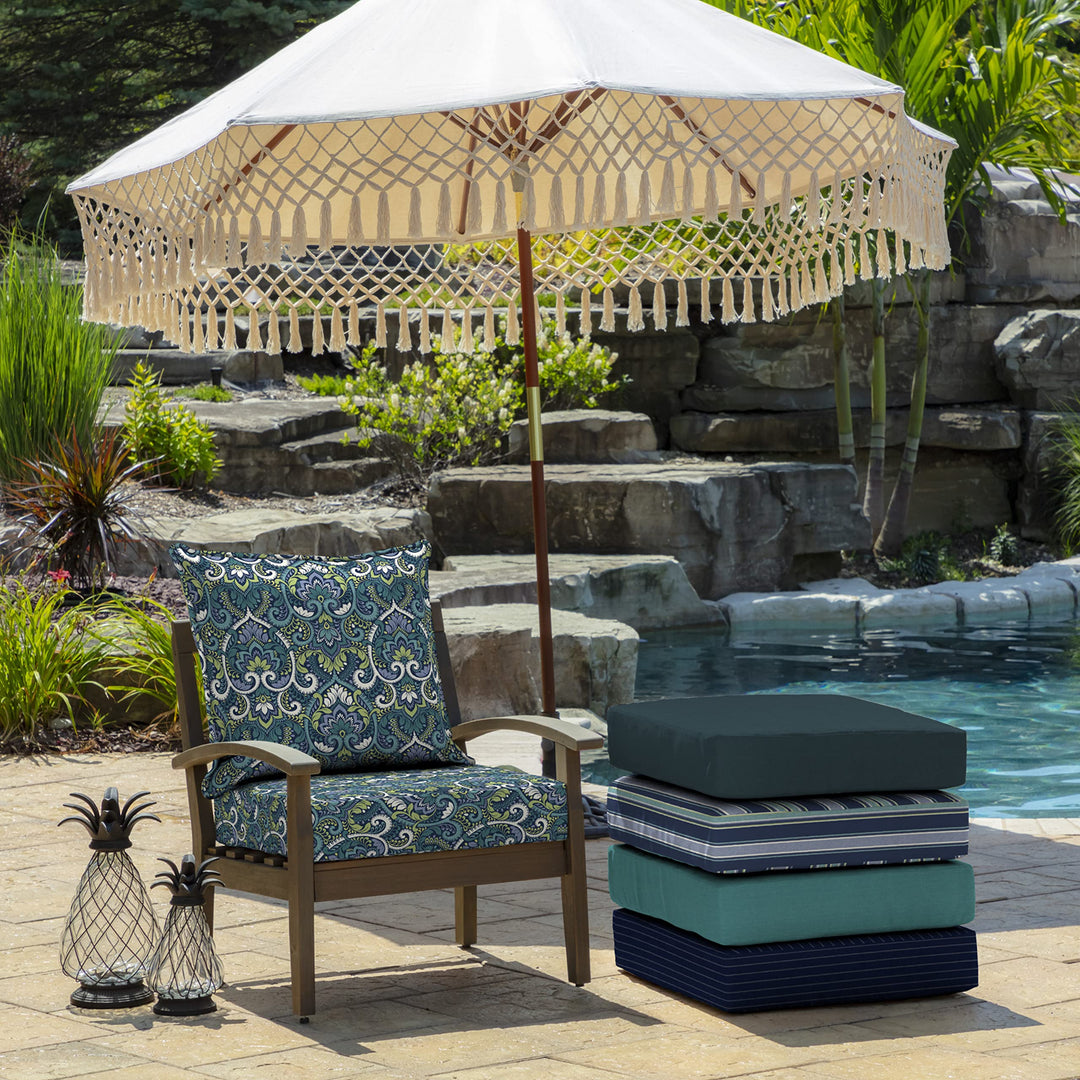 Arden Selections Outdoor Deep Seat Cushion Set 24 x 24 Rain-Proof Fade Resistant - Diamond Home USA