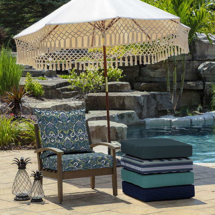 Arden Selections Outdoor Deep Seat Cushion Set 24 x 24 Rain-Proof Fade Resistant - Diamond Home USA