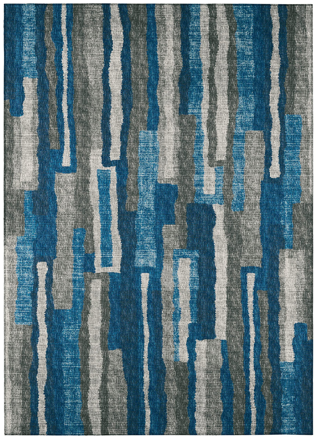 Addison Rugs Bravado ABV37 Blue Washable 8' x 10' Indoor Outdoor Area Rug Easy 8' x 10' - Blue